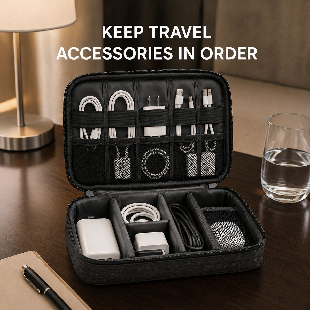 Travel Cable and Accessory Organiser