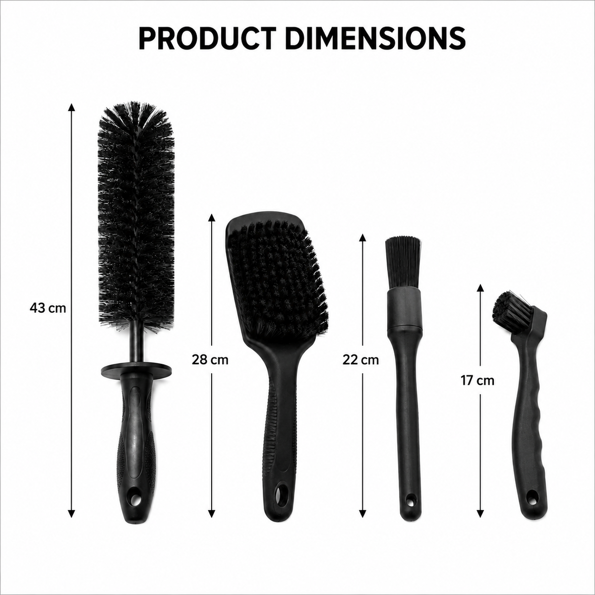 Wheel and Tyre Cleaning Brush Set - 4 Piece