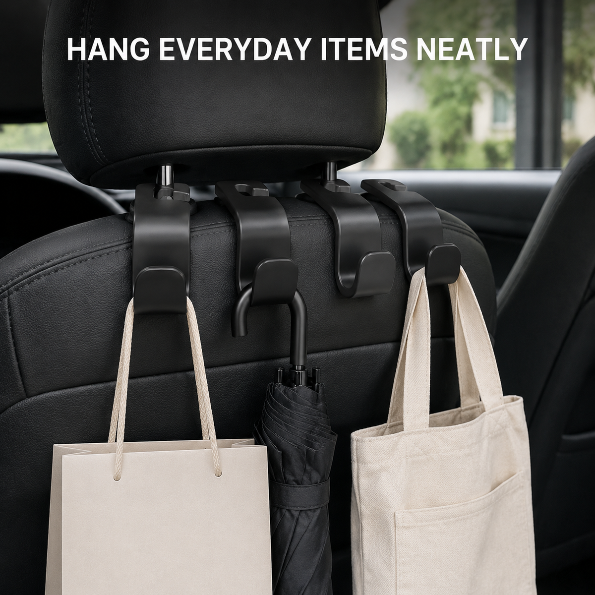 Car Headrest Storage Hooks - Set of 4