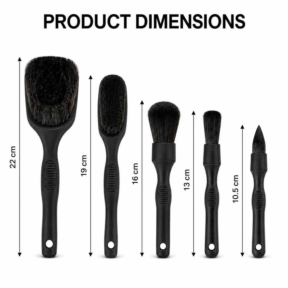 Car Interior Detailing Brush Set - 5 Piece