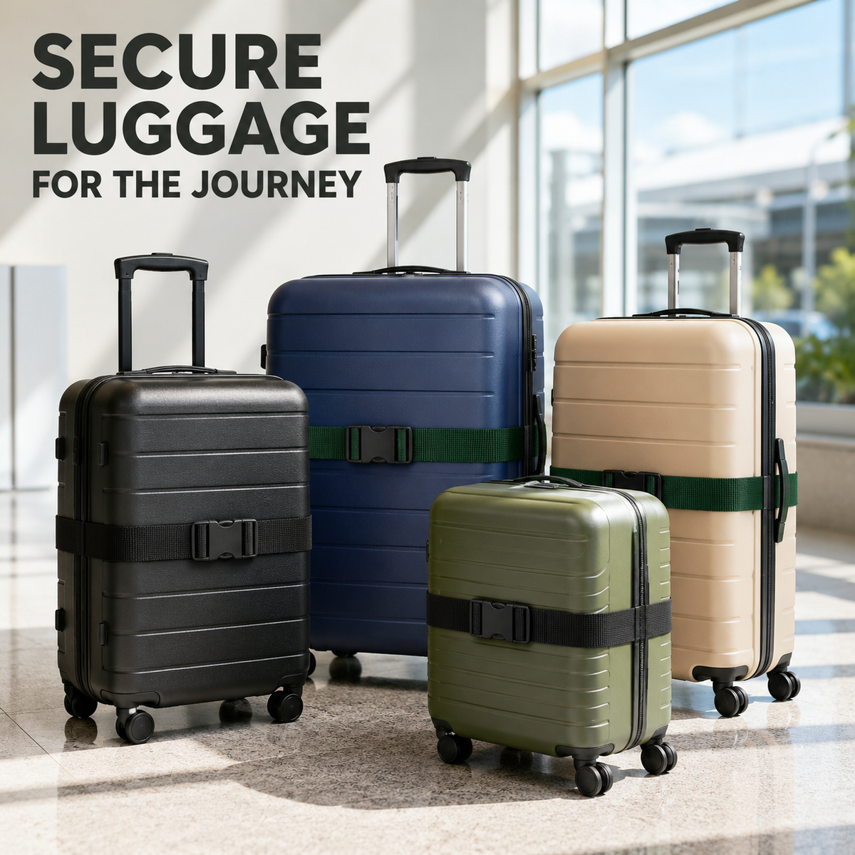 Adjustable Luggage Straps - Set of 4