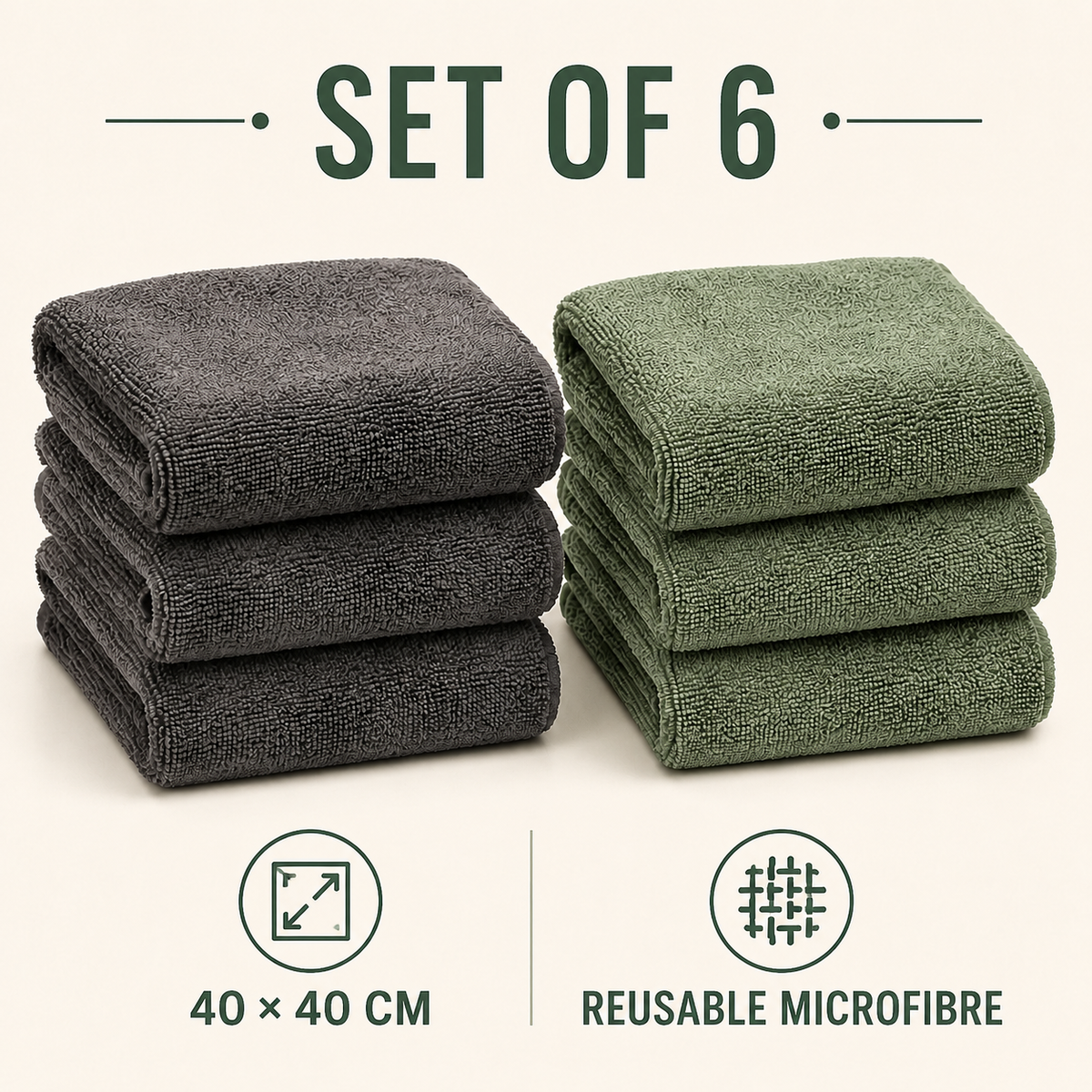 Microfibre Car Cleaning Cloths - Set of 6